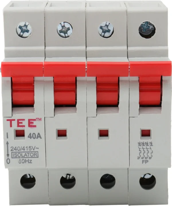 The Elite Electrotek MCB Four Pole Isolator 32-Amp Heavy Duty Switch