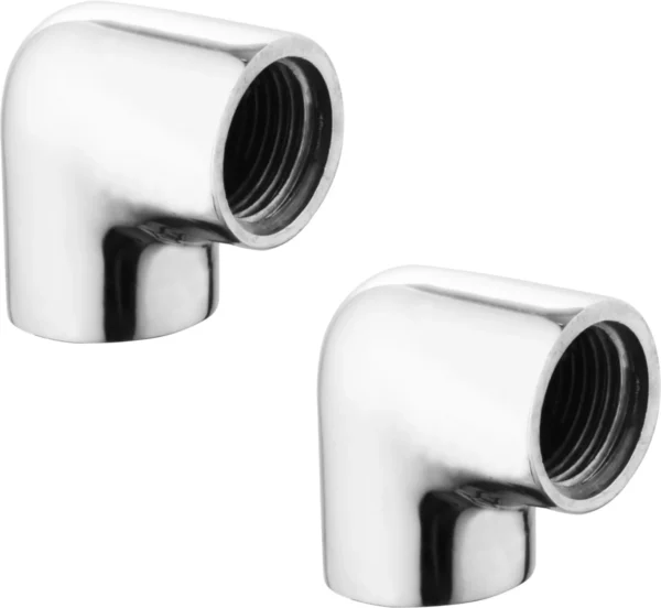 RUHE Brass Elbow Pipe Fitting JOINT 90 Degree Female Elbow Connection Pipe 2-Way 90 Degree Elbow Pipe Joint (Pack of 2)